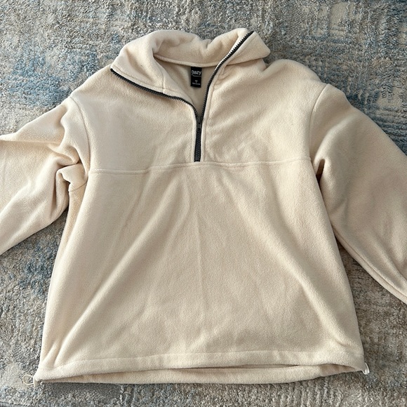 worn once. soft beige quarter zip from Dazy. warm fleece is so comfortable! - Picture 1 of 4